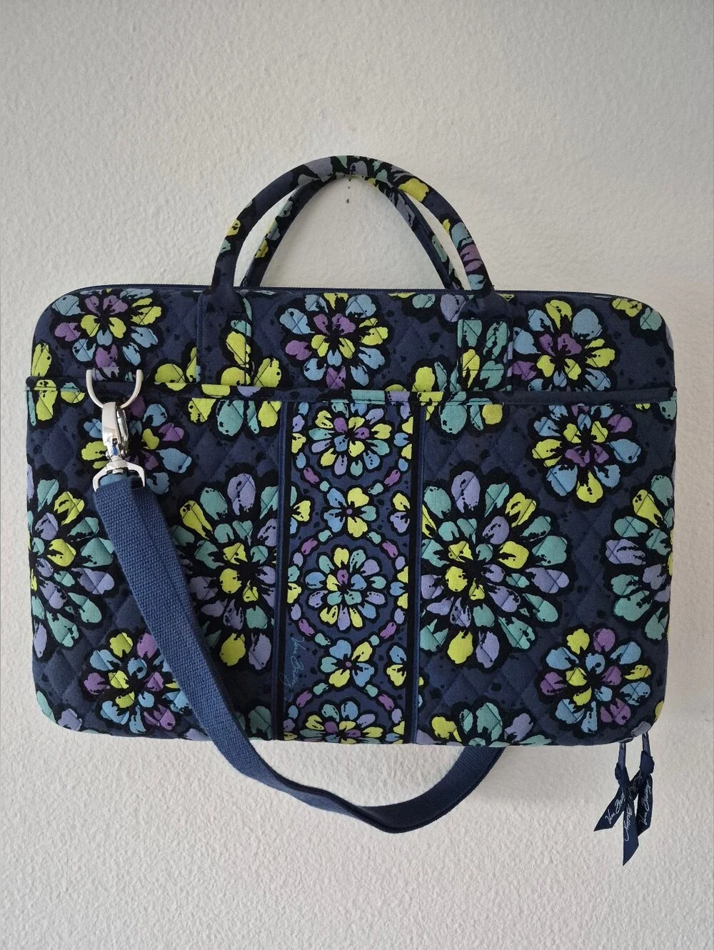 VERA BRADLEY Laptop Messenger Bag, Indigo Pop